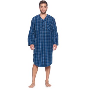 Ashford & Brooks Mens Woven Long Sleep Shirt Nightshirt - 1 of 4