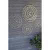 Wall Art 30"H - Set of Four Wire and Handmade Paper Discs Wall Decor, Tan Textured Handmade by Kalalou - 2 of 3