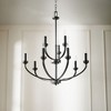 Quorum Lighting Reyes 9-Light Chandelier, Noir Finish, 9 Bulbs, 31.25 Width, 30.5 Height - 2 of 3