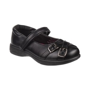 Petalia Girls' Tween Floral Faux leather Strapped Buckle Accent School Shoes - 1 of 4