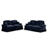 Classic 2-Piece Modular Chenille Sofa Set with 2-Seater + Loveseat, Flared Arms & Skirts - 2 of 4