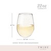 Twine Scattered Snowflakes Stemless Wine Glass, Holiday Wine and Christmas Party Accessory, Hostess Gift, Snow Pattern, Clear, Silver - 3 of 4