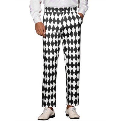 Lars Amadeus Men's Flat Front Party Prom Animal Printed Pants