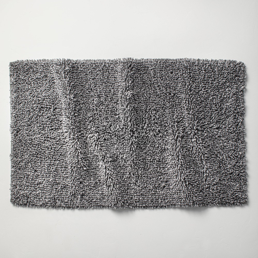 24inx40in Mélange Looped Bath Rug Dark Gray - Casaluna™