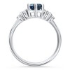 Pompeii3 1Ct TW Blue Sapphire & Diamond Ring 14k White Gold Lab Created - 2 of 4