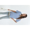 Maternity Shirts Women's Casual Floral Print Tops Pregnancy Puff Short Sleeve Striped Ruched Side Tunic Top - 3 of 4