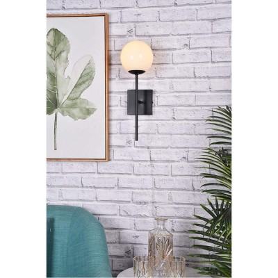 Elegant Neri 17.8" Modern Black and White Glass Wall Sconce
