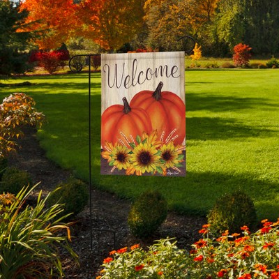 Pumpkin Pair Orange Polyester Fall Garden Flag