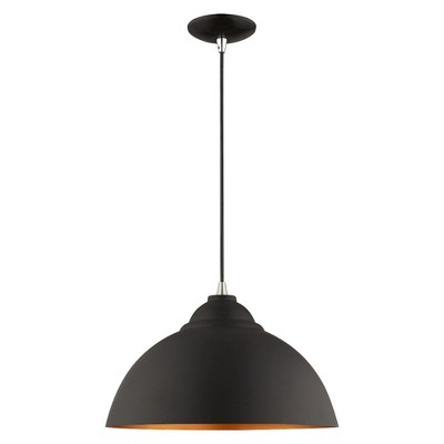 Livex Lighting Metal Shade 1 - Light Chandelier in  Black