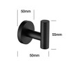 ChicFurnit Bathroom Towel Holder 6 Piece Stainless Steel Set Wall Mounted for Modern Bathroom Style, Black, 26.18"*9.25"*2.75" - 3 of 4