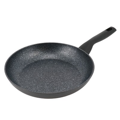 Bruntmor 14 Enameled Cast Iron Wok Nonstick Skillet Pan with Wooden Pot  Lid Cover - Black