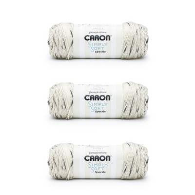 Caron Simply Soft Tweeds Yarn Off White, Multipack of 3