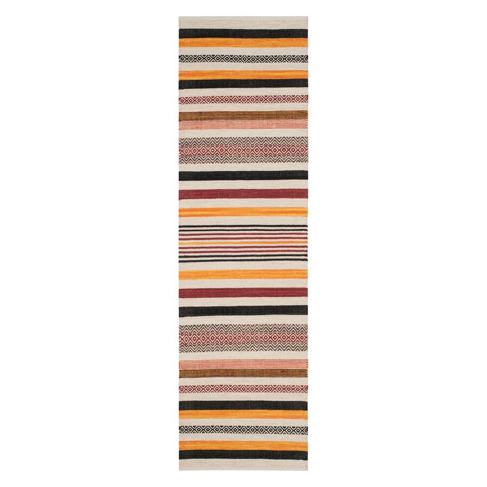  Ericka Stripe Woven Rug Red/Multi