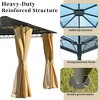 10'x10' Outdoor Gazebo, Patio Aluminum Hardtop Gazebo Canopy with  Mosquito Netting and Privacy Screens for Backyard, Garden -ModernLuxe - 4 of 4