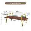 Rectangular Coffee Table, Glass Table Tops With Metal Legs 220 Pounds,abstruct,38.58"L x 22.84"W x 16.73"H - 3 of 3