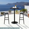 Tangkula 3 Pieces Pub Dining Table Set Round Bar Table w/ 2 Upholstered Saddle Stools - 4 of 4