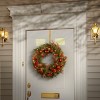 24" Prelit Evergreen Christmas Wreath with Ball Ornaments and Red Sprigs White Lights - National Tree Company - 2 of 4