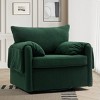 Comfortable Swivel Accent Armchair Oversized Upholstered Single Sofa With Side Pockets Teddy Swivel Arm Chair For Living Room,Bedroom-Cuddlewood - 3 of 4