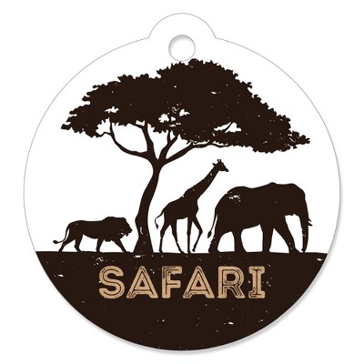 Big Dot of Happiness Wild Safari - African Jungle Adventure Birthday Party or Baby Shower Favor Gift Tags (Set of 20)