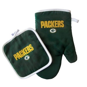 NFL Oven Mitt & Potholder Set with Team Logo - Green Bay Packers - 1 of 1