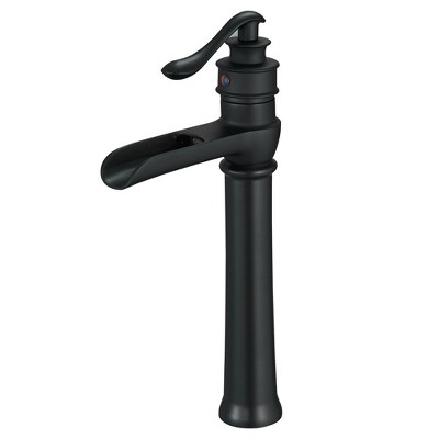 BWE Waterfall Single Hole Single-Handle Vessel Bathroom Faucet With Pop-up Drain Assembly