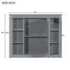 NicBex Wall Mounted Bathroom Storage Cabinet,35'' x28'' Medicine Cabinet with 6 Open Shelves and Mirror,Bathroom Storage Cabinet for Bathroom - 3 of 4