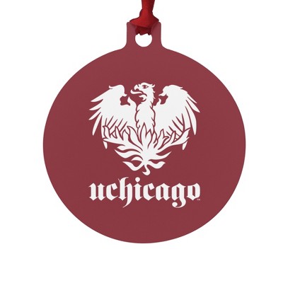 University of Chicago Primary Logo Aluminum Holiday Christmas Tree Ornament