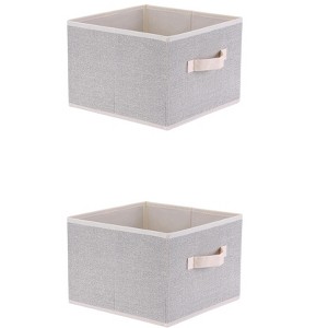 REGALWOVEN Collapsible Storage Bin with Handles for Organizing Clothes Blankets 2 Pcs - 1 of 4
