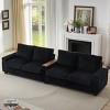 133" Modern Corduroy Deep Seat Sofa with Hidden Storage and USB Ports, 4-Seat Comfy Sofa for Living Room or Bedroom – The Pop Home - 3 of 4