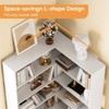 6-Tier Corner Bookshelf with Baffles, Industrial Large Etagere Bookcase, L-Shaped Tall Corner Bookshelf - 4 of 4