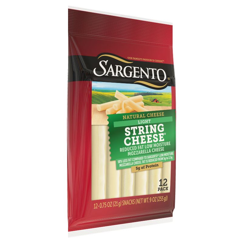 Sargento Reduced Fat Light Natural Mozzarella String Cheese - 12ct, 4 of 9