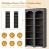 3-Piece Farmhouse Entertainment Center with Storage Cabinet for TVs Up to 70, Mid-Century TV Stand with Bookshelf and Sideboard - 3 of 4