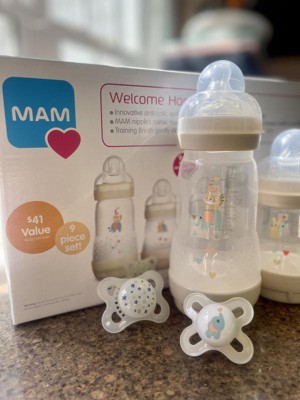 Set de regalo MAM Welcome Home (9 piezas), biberones anticólicos Easy  Start, chupetes para bebés, tetinas, cepillo de dientes de entrenamiento,  regalos para baby shower