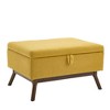 Zeus & Ruta Mid-Century Modern Square Upholstered Storage Ottoman Bench for Entryway, Living Room, or Family Space - 2 of 4