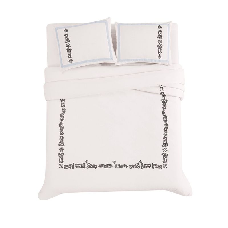 3pc Queen Cordelia Embroidered Comforter Set White - Charisma, 5 of 7
