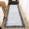 Modern Bordered Area Rug Washable Border Rug Living Room Rug Soft Low Pile Rug - 2 of 4