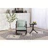 CIPACHO woven fabric  Mid Century Modern Accent Chairs Comfy Upholstered Glider Arm Chair with Solid Wood for Living Room Bedroom Balcony - 2 of 4