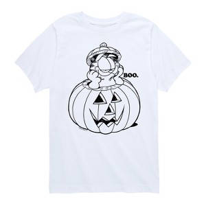 Boys' - Garfield - Garfield Pumpkin Art Short Sleeve Graphic T-Shirt - 1 of 4