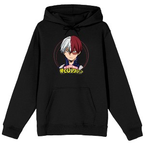 My Hero Academia Shoto Todoroki Long Sleeve Black Adult Hooded Sweatshirt - 1 of 3