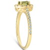 Pompeii3 1/2 Ct TW Oval Peridot & Diamond Halo Ring 14k Yellow Gold - image 2 of 4