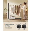 SONGMICS HOME Clothes Rack, Clothes Rail on Wheels, Portable Garment Rack, with 1 Clothes Hanging Rail, Matchstick-Shaped Hooks, Ink Black - 3 of 4