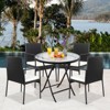 Tangkula 4 PCS Patio Wicker Rattan Dining Chairs Outdoor Arm Cushioned Seats Armrest Garden - 3 of 4