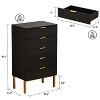FUFU&GAGA 5-Drawer Storage Cabinet Black Vertical Rich storage space - 3 of 4