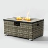 Resenkos 32" Propane Gas Fire Pit Table with Propane Tank Cover 2-Pieces, 50000 BTU Rectangular Steel Fire Pit, - 4 of 4
