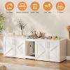 Cat Litter Box Enclosure for 2 Cats,  Wooden Litter Box Cabinet, Large Enclosed Cat Box Furniture with Storage Shelf, Soft Cushion - 4 of 4