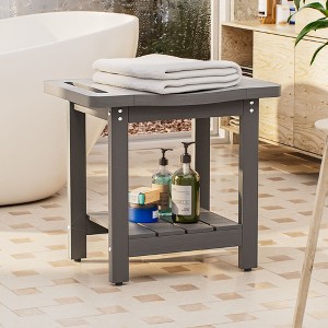 Sonkuki HIPS Waterproof Shower Benches for Inside with Shower Head Holder for Spa, Bath, Shaving Legs - 1 of 4