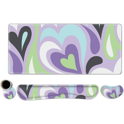 Large Mouse Pad Desk Pad Set, Wrist Rest Support Desk Mat for Keyboard and Mouse, 4PCS 35.4”x15.7 XXL Giant Mouse Pad