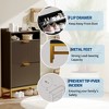 Wood Shoe Cabinet Storage for Entryway with 2 Flip Drawers & Open Storage Shelf, Adjustable Levels,Gold Metal Handles&Fluted Panel - 4 of 4