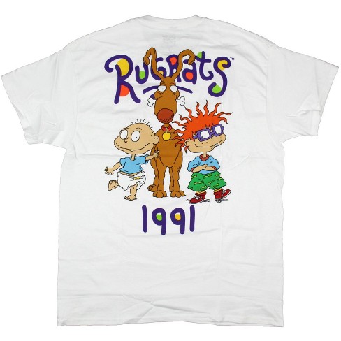 Seven Times Six Nickelodeon Men's Rugrats 1991 Tommy, Chuckie, Spike Retro Adult T-Shirt White - image 1 of 4