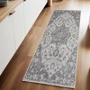 HomeRoots 8' Gray Medallion Power Loom Runner Rug - 2 of 4